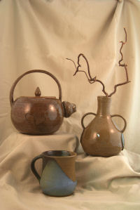 Mug, vase and tea kettle